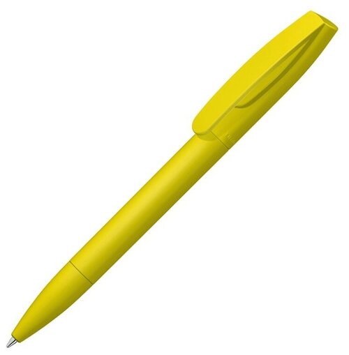 Шариковая ручка Coral Gum с прорезиненным soft-touch корпусом и клипом, желтый