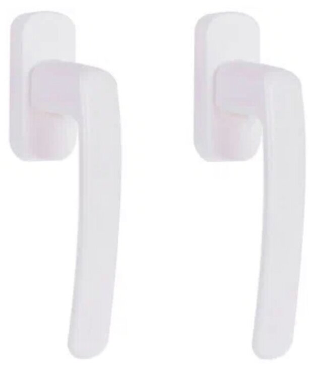 фото Ручка оконная для ПВХ 125 мм пластик/сталь цвет белый, 2шт