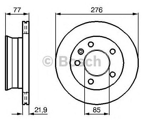 BOSCH 0 986 478 849 (0155212032 / 0155212038 / 01629100A) диск торм. пер. \ VW lt, mb Sprinter (Спринтер) 2.3-2.8tdi (Комплект 2 штуки)