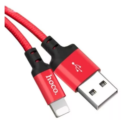 Кабель в тканевой оплетке USB - Lightning Hoco X14 Times Speed 2м черный