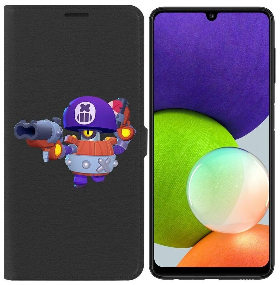 Чехол книжка Krutoff Эко Book для Samsung Galaxy M22 (M225) Brawl Stars-Дэррил (черный)