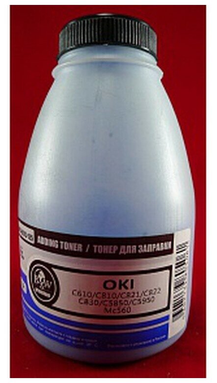 Тонер OKI C610/C810/C821/C822/C830/C5850/C5950/MC560 Cyan (фл. 135г) Black&White Premium (Tomoegawa) фас. Россия