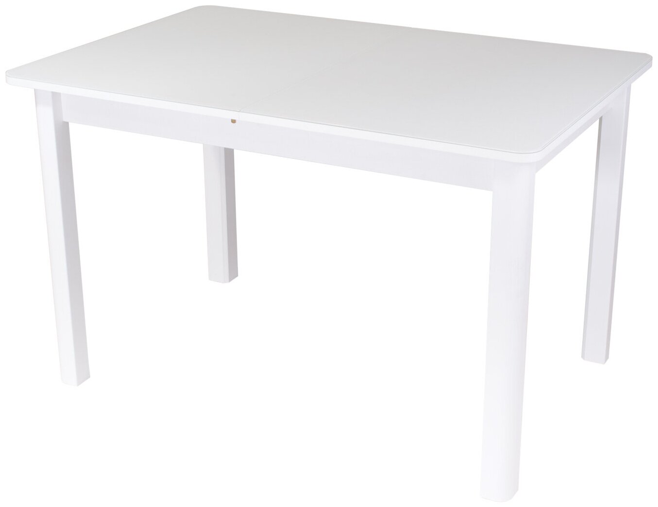 фото Стол кухонный раздвижной Домотека Танго ПР ВН ст-БЛ 04 ВН, раскладной, столешница со стеклом, белый, коричневый