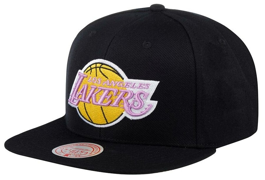 Бейсболка с прямым козырьком MITCHELL NESS HHSS2976-LALYYPPPBLCK Los Angeles Lakers NBA 