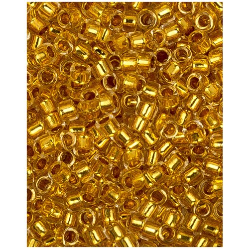 Японский бисер Toho Treasures, цилиндрический, размер 11/0, цвет: Окрашенный изнутри хрусталь/золотое покрытие 24К (701), 5 грамм