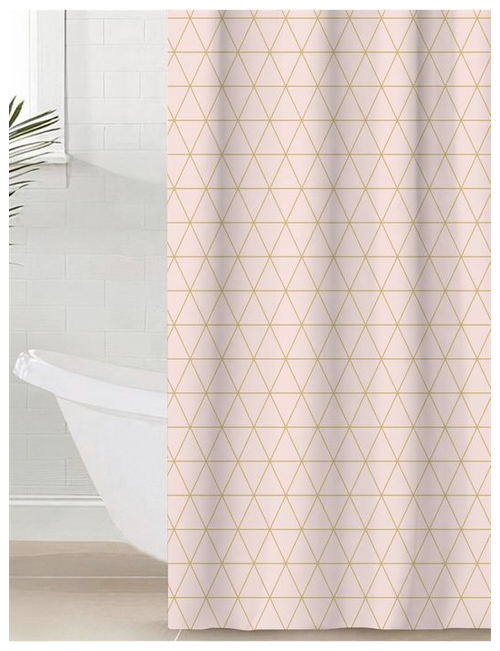 Штора для ванной Этель Beauty 5494676, 145х180 см145х180 см, розовый
