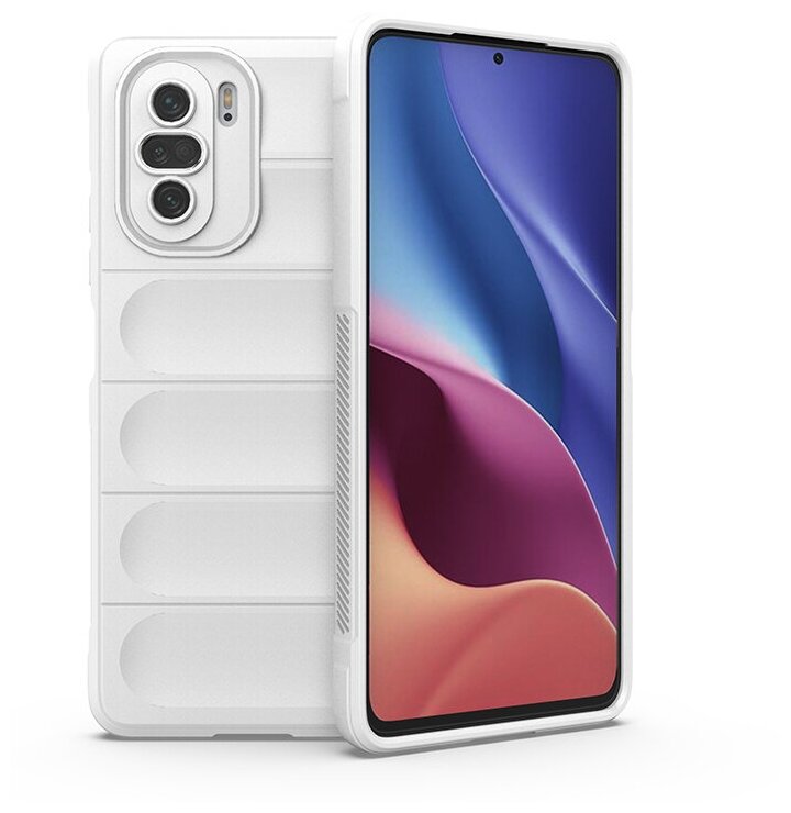 Противоударный чехол Flexible Case для Xiaomi Poco F3 белый
