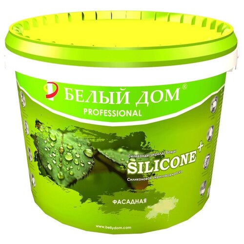 Краска фасадная силиконовая акриловая SILICONE+ 4 кг Белого цвета