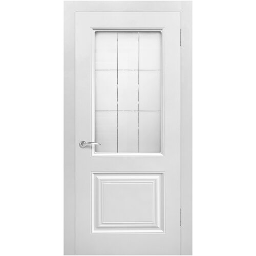 Межкомнатные двери Verda Роял Роял 2 остекленная Белый Стекло Сатинато с гравировкой