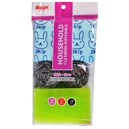 фото Набор для мытья посуды и кухонных поверхностей household baijin 4 предмета 1 шт
