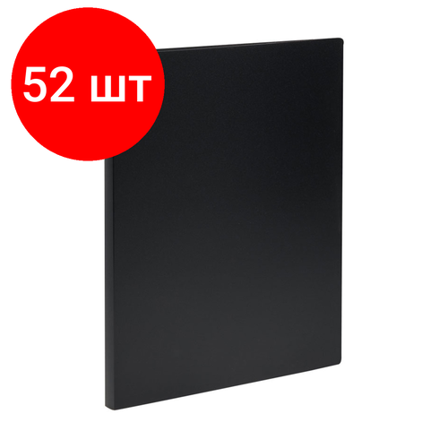 Комплект 52 шт, Папка с пружинным скоросшивателем СТАММ А4, 14мм, 500мкм, пластик, черная