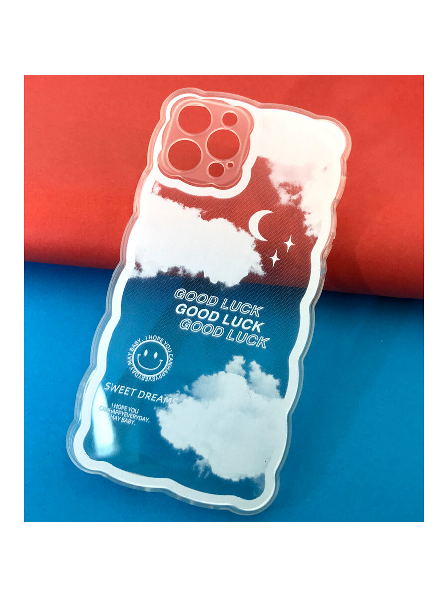 фото Чехол Мобильная Мода для iPhone 12 Накладка силиконовая прозрачная с рисунком облаков