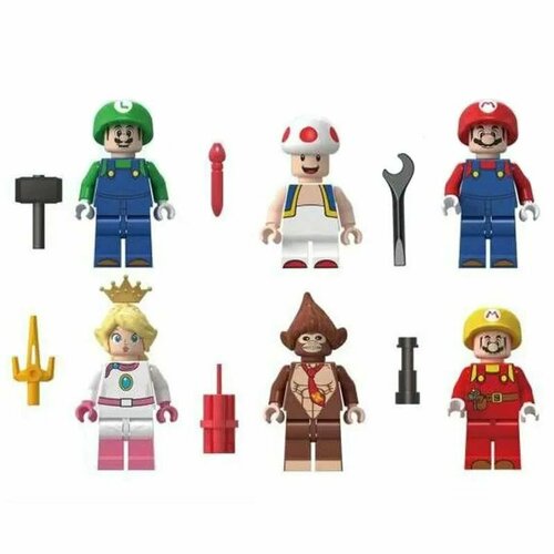Набор фигурок Супер Марио / Super Brothers 6 фигурок набор фигурок марио 6 штук с луи футболистом по 10 см
