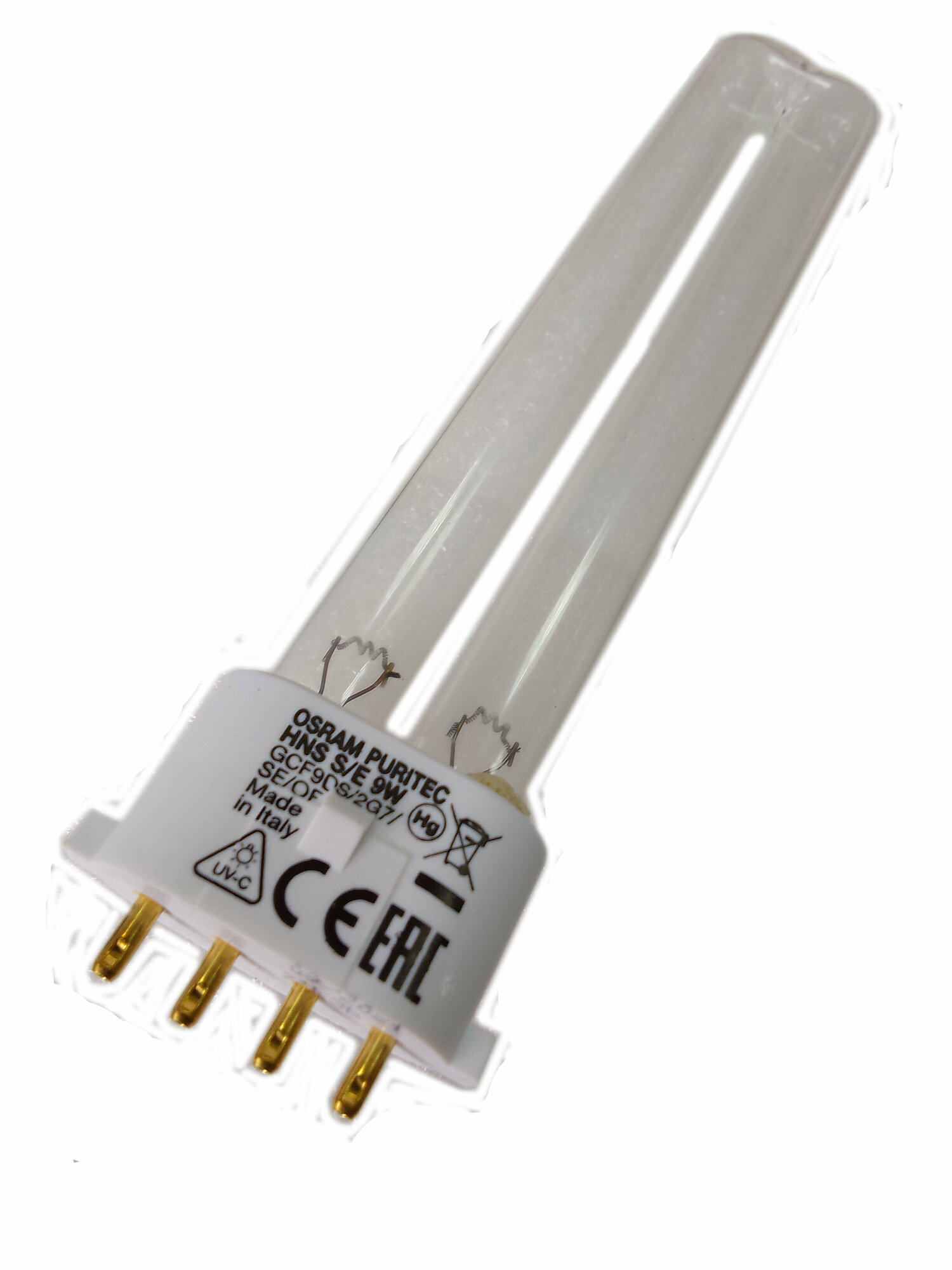 Лампа бактерицидная OSRAM HNS S/E 9W 2G7 для облучателей Солнышко