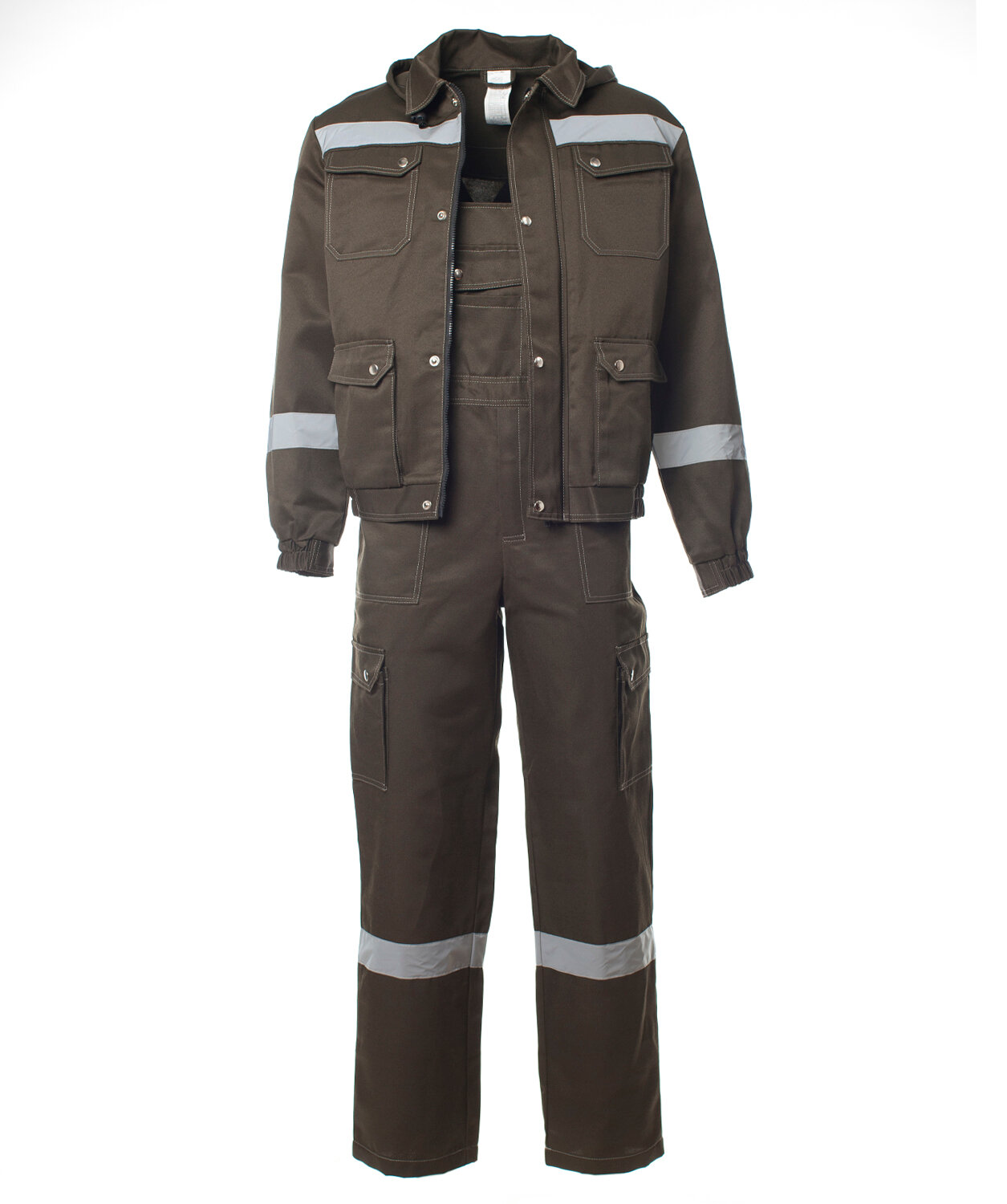Костюм рабочий мужской "Антей", куртка и полукомбинезон, цвет хаки, размер 64-66/170-176