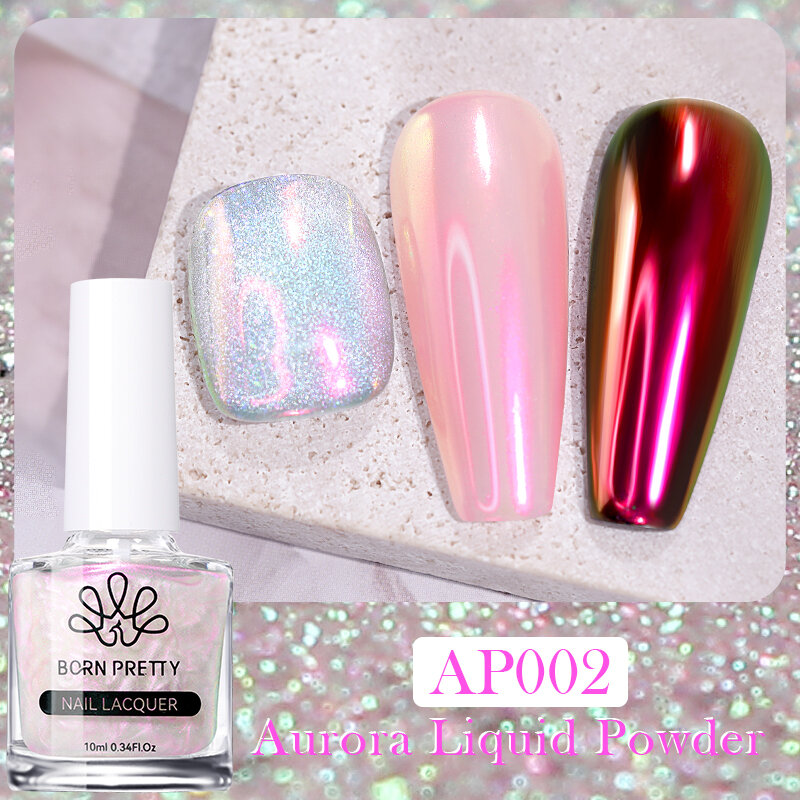 фото Born Pretty, Жидкий блеск Aurora Pearl Metallic Mirror Nail Polish 55938-02, 10 мл