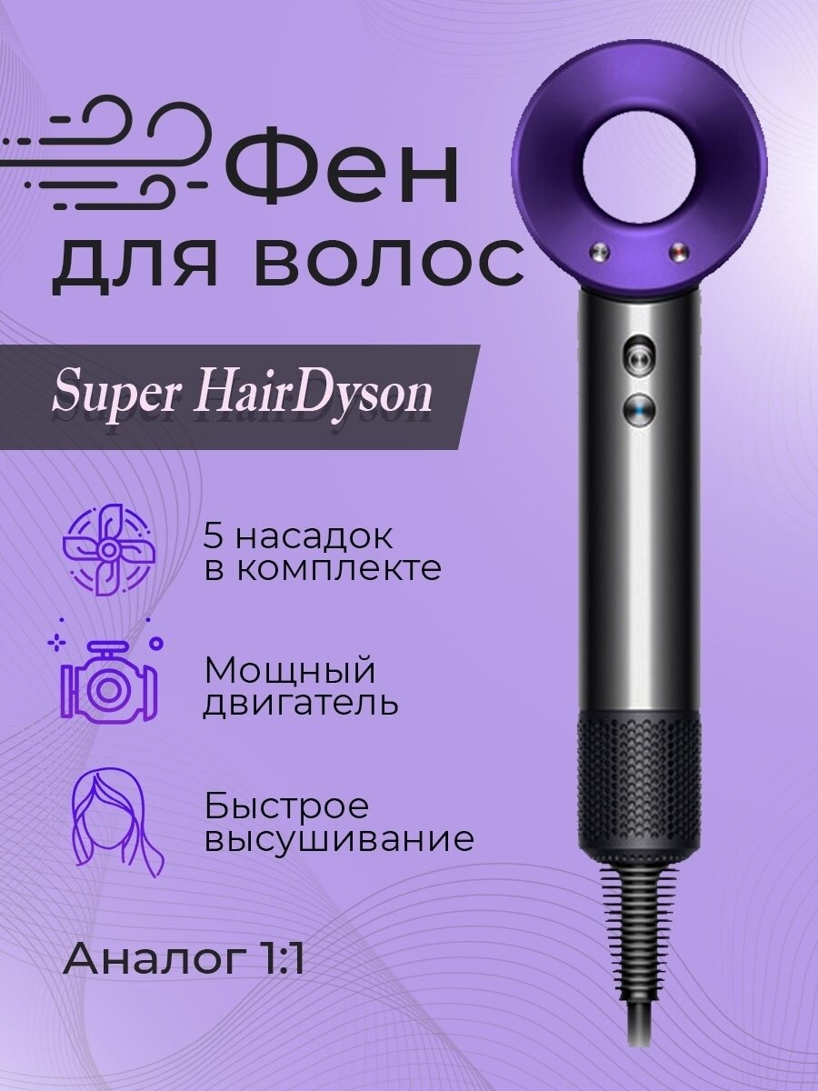 Фен для волос SenCiciMen Hair Dryer HD15, фиолетовый