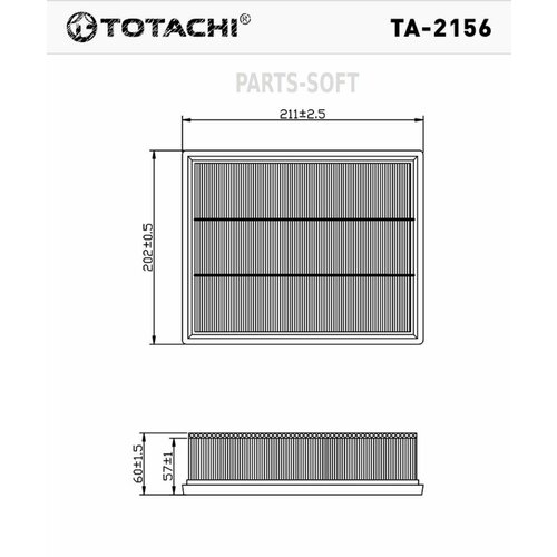 TOTACHI TA-2156 Воздушный фильтр TOTACHI TA-2156 55557184 C20106