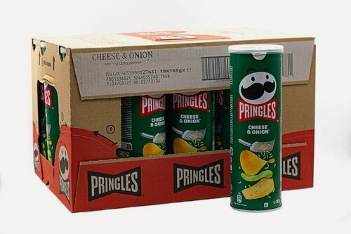 Изображение товара Чипсы Принглс Pringles картофельные, со вкусом сыра и лука, 19 шт по 165 г