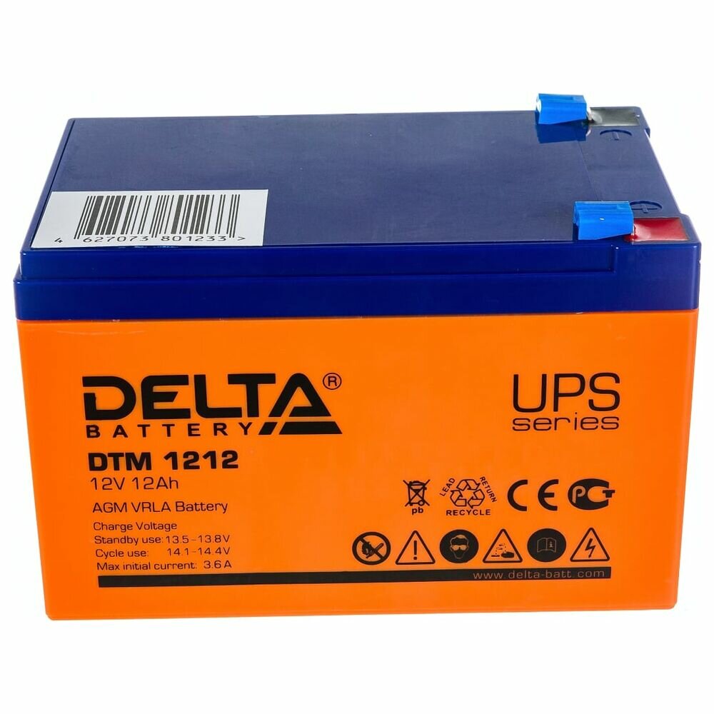 Батарея Delta DTM 1212, 12V 12Ah (Battary replacement APC rbc4, rbc6 151мм/98мм/101мм)