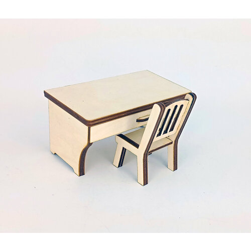 Кукольный набор мебели, письменный стол+стул арт МК-031