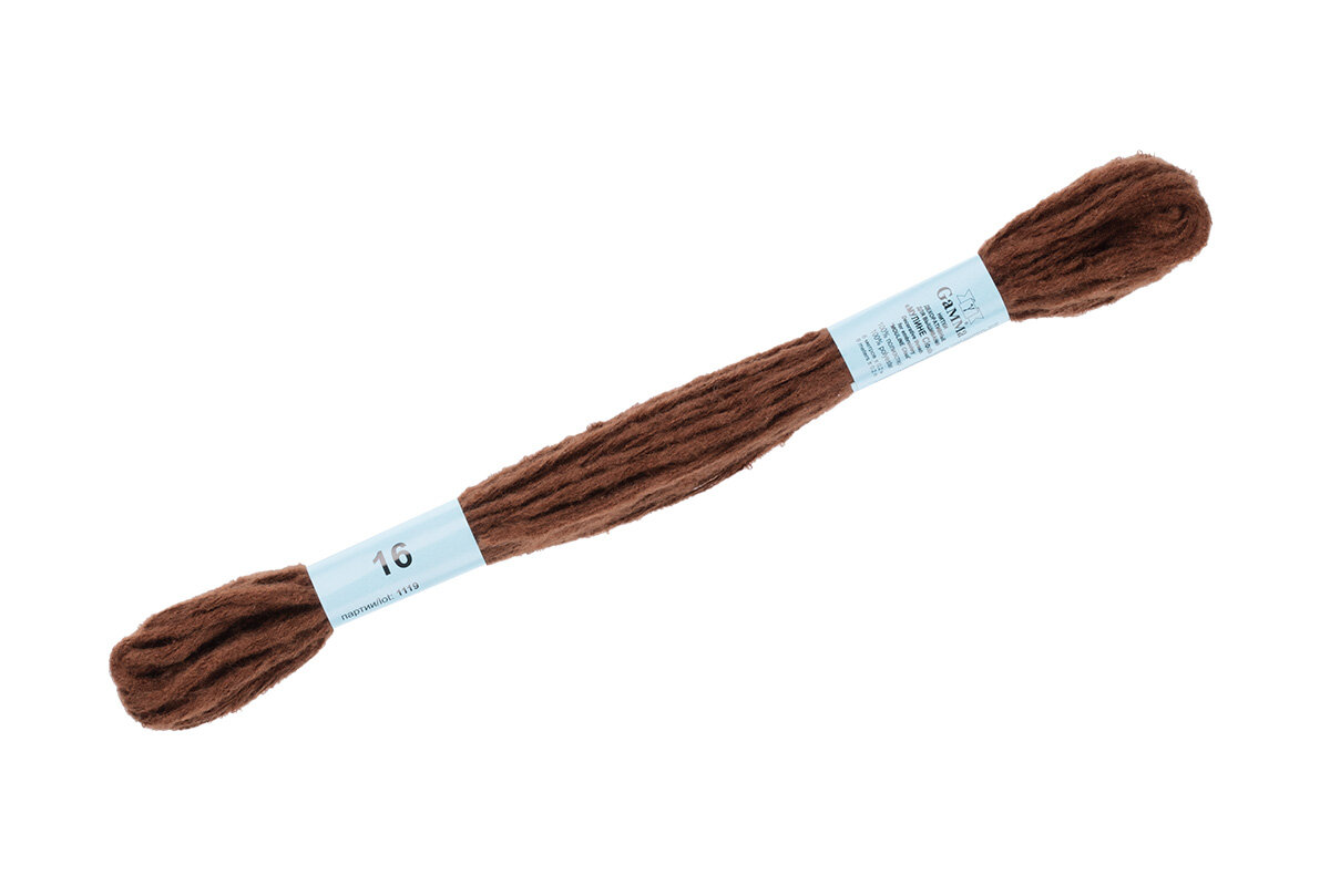 Мулине GAMMA CLOUD декоративные нитки для вышивания 6 метров, цвет 16 темно-коричневый, 100% полиэстер, 1 штука.