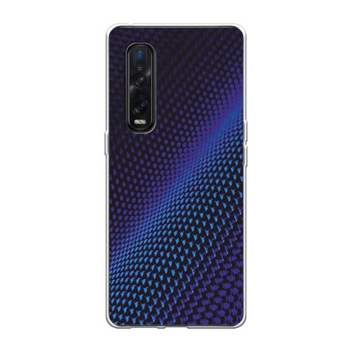 Силиконовый чехол на Oppo Find X2 Pro / Оппо Find X2 Про Синий карбон