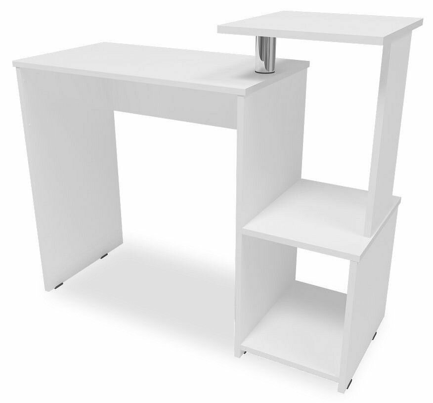 Стол письменный белый Computer 7, стол письменный с ящиками для школьников