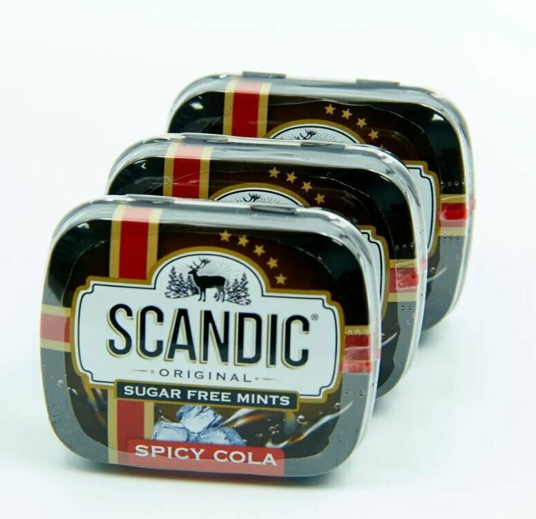 Конфеты Scandic без сахара со вкусом Кола, 3 упаковки