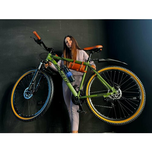 Велосипед горный RICHIESTO 29 Алюминиевая рама 21 Взрослый Спортивный Унисекс зеленыйкоричневый 2570000₽