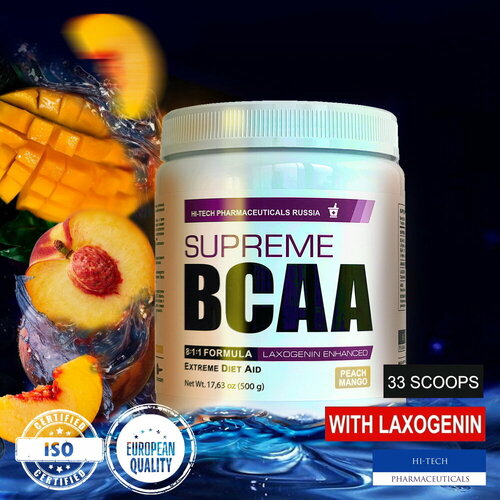 Supreme BCAA 8:1:1 with Laxogenin (500 гр) (33 порц) (Hi-Tech Pharmaceuticals) (Peach Mango)