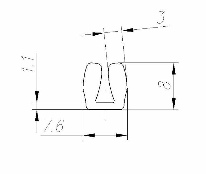фото FIRMAX Уплотнитель ПВХ под вставку 4мм, бесцветный, П-образный