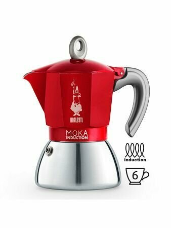 BIALETTI MOKA INDUCTION ROSSA на 6 чашек 240 мл. 6946 красный