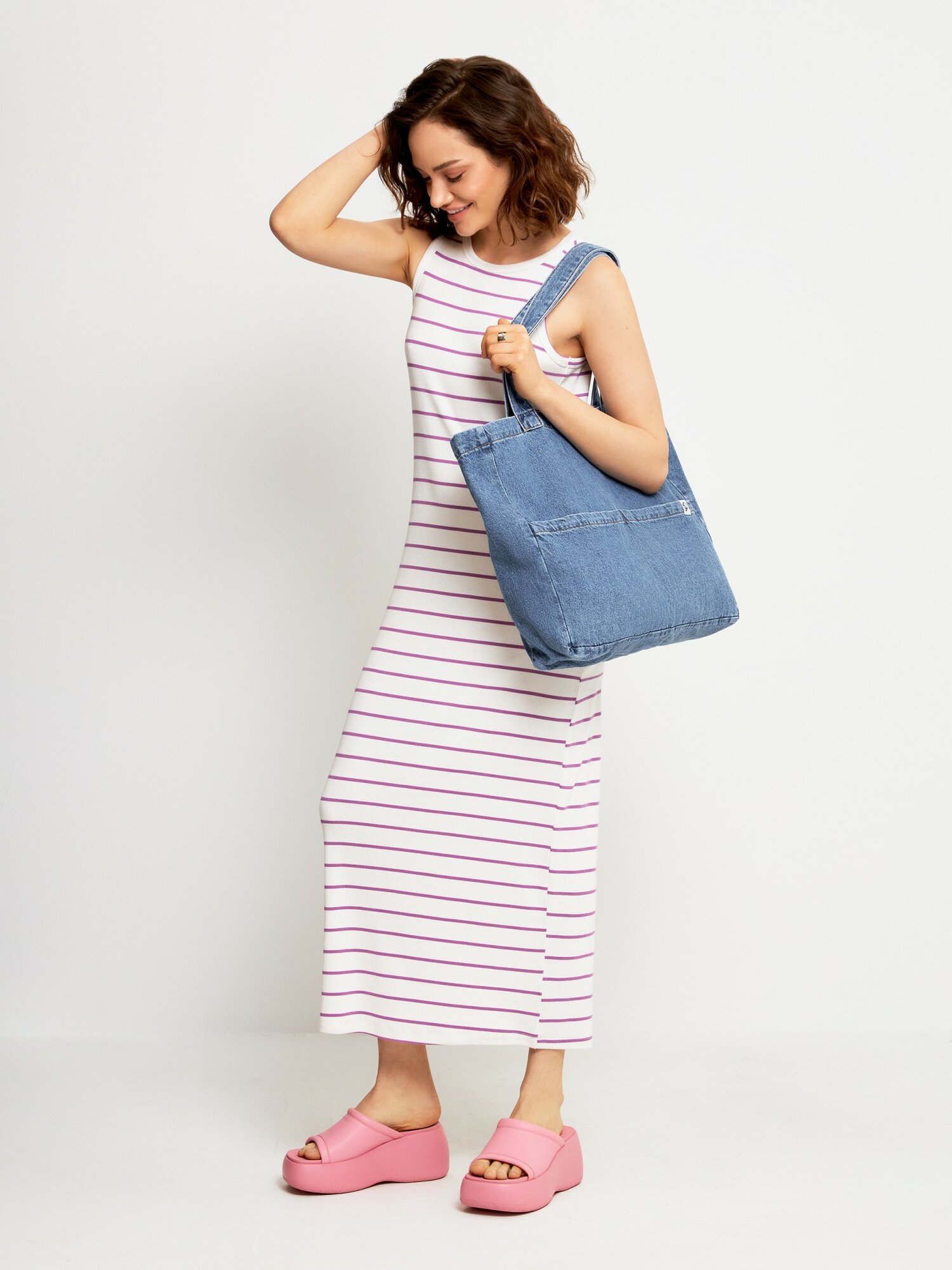 фото Сумка-шоппер CONCEPT CLUB Tote_denim bag синий Женский one size размер