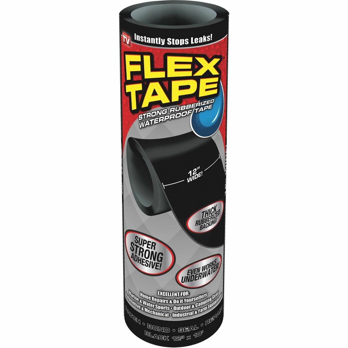 - Новинка - Лента клейкая скотч супер фикс Flex Tape для гидроизоляции и монтажных работ чёрная 20х150 см