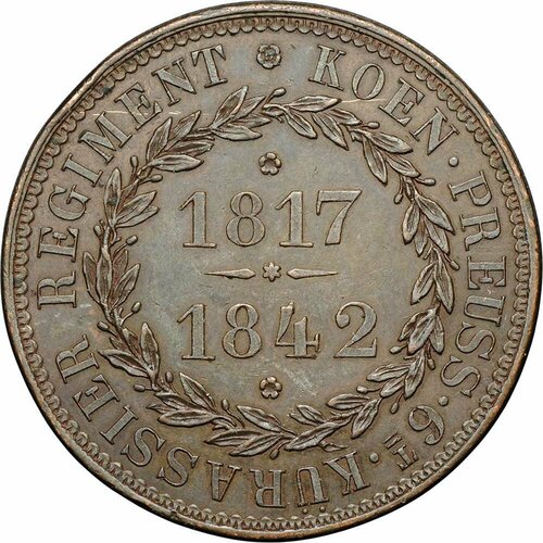 Медаль 1817-1842 25-летие шефства Николая I над 6-м Прусским кирасирским полком, медь