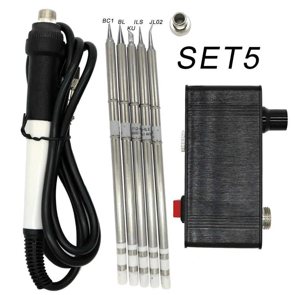 Паяльная станция QUECOO T12-942, 24 В, 75 Вт, 200C-480C, в ассортименте, SET5