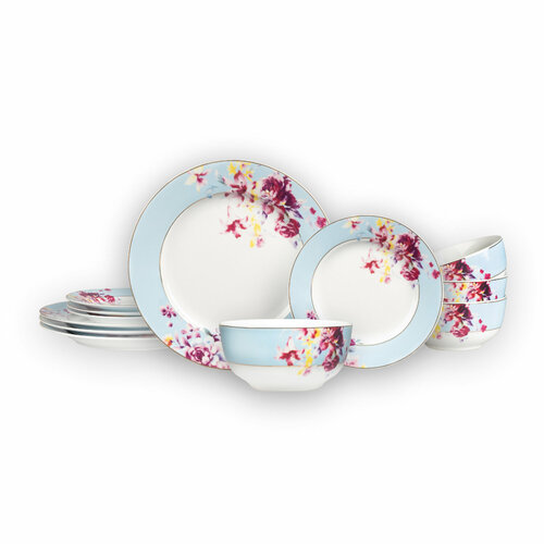 Набор столовой посуды из 12-ти предметов FLORAL Gusto Buono