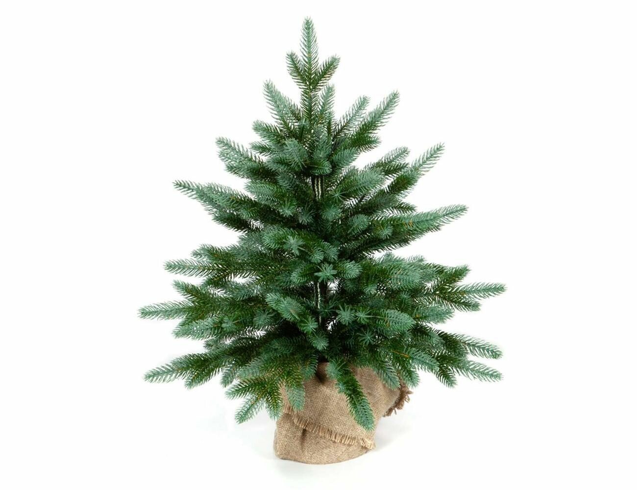 Настольная ель в мешочке Изумрудная Эдит литая 100% 60 см CRYSTAL TREES KP5060
