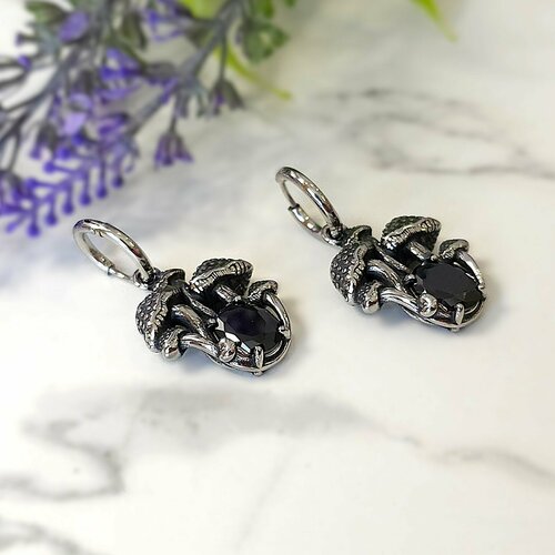 Серьги-трансформеры Starfallshop славянский оберег фианит искусственный камень металл размер 38 мм серебристыйголубой 2722₽