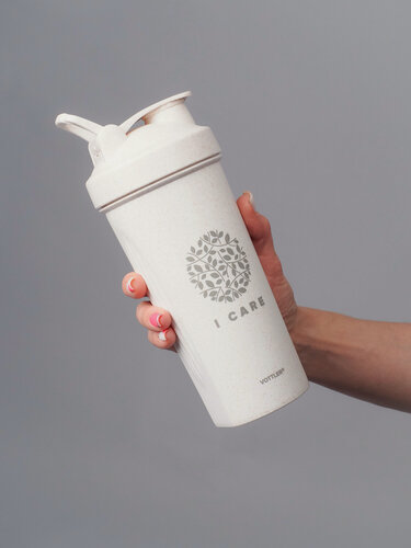 Изображение товара Эко шейкер спортивный для протеина VOTTLER 600 мл из биоразлагаемого материала с венчиком