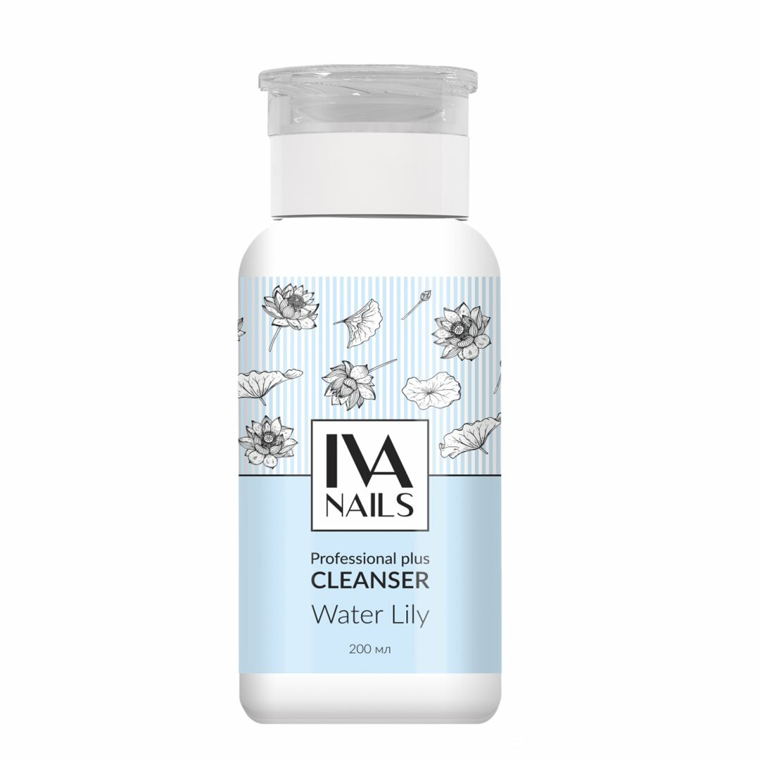 Обезжириватель для ногтей Water Lily IVA NAILS (помпа), 200 мл