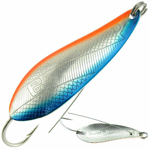 Блесна литьевая из латуни на щуку, покрыта серебром RB Атом -N 