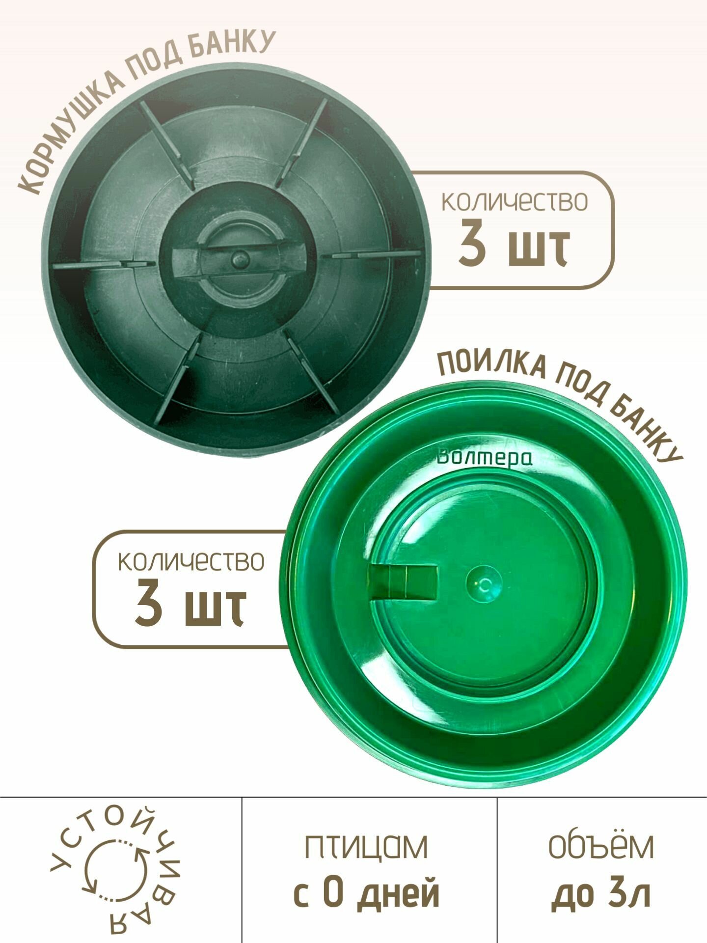 Кормушка поилка под банку для цыплят