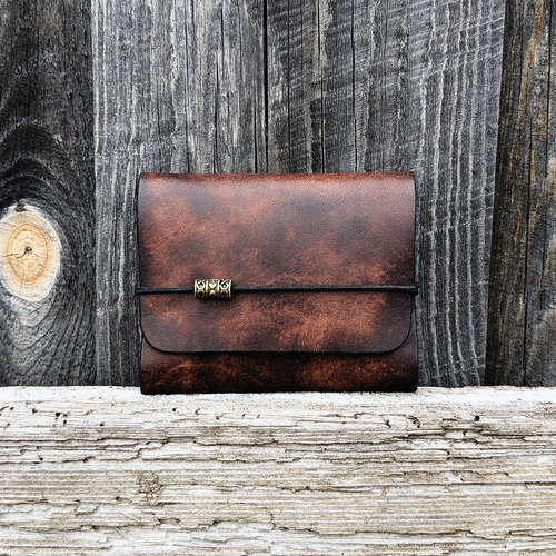 Картхолдер March Leather, фактура гладкая, коричневый