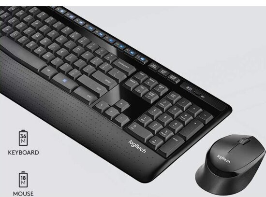 Комплект (клавиатура+мышь) LOGITECH MK345, USB 2.0, беспроводной, черный [920-008534] - фото №5