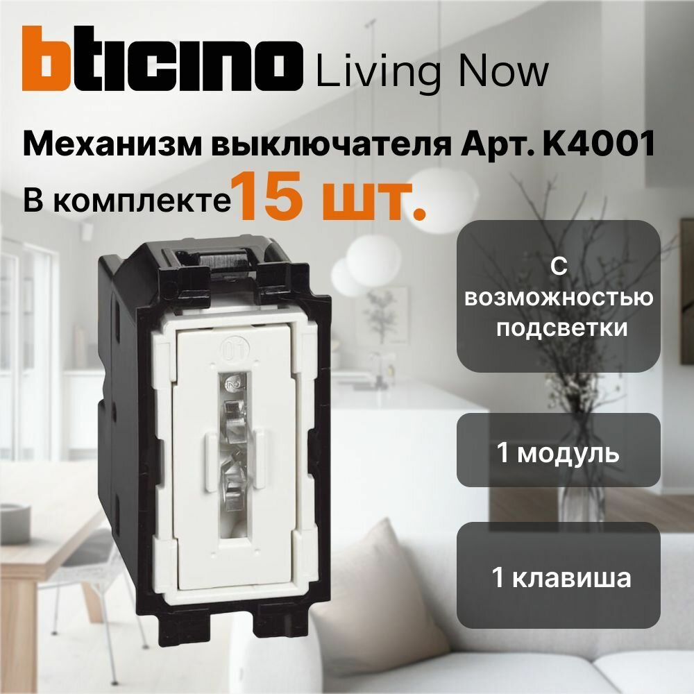 15 шт. BT Living now Выключатель 10А винт клеммы 1 мод, K4001