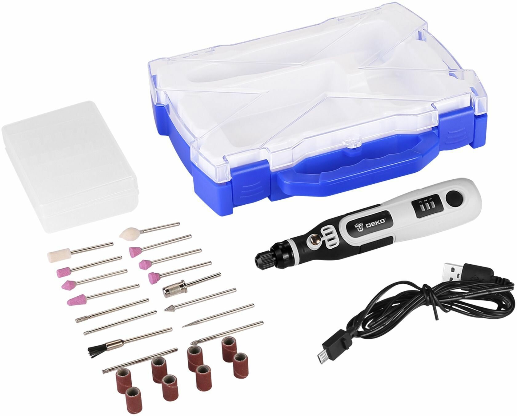 Гравер аккумуляторный Deko Set DKRT3.6Li 3.6 В Li-ion 0.6 Ач