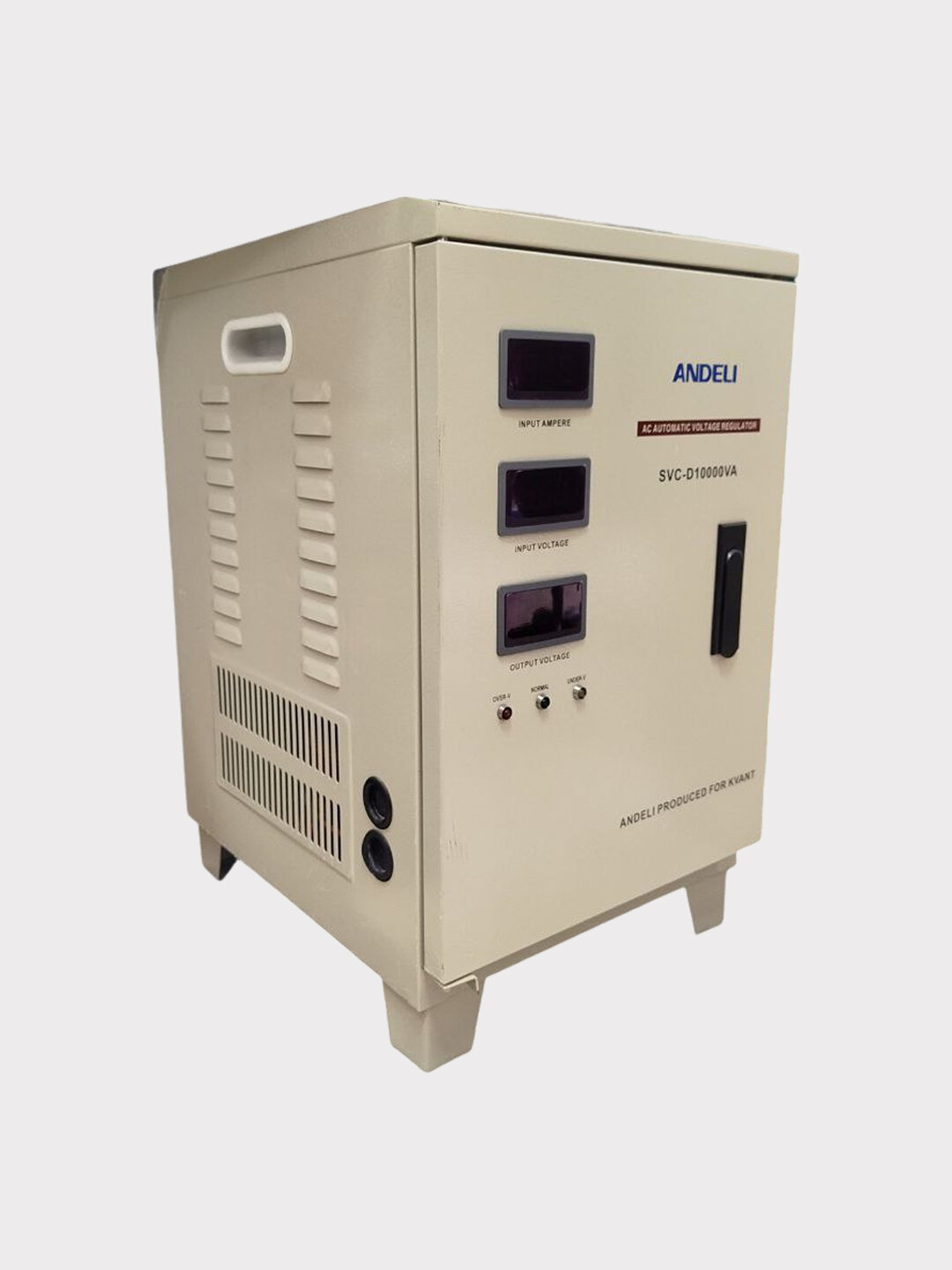 Стабилизатор Andeli SVC-D10000VA, электронный, напольный, однофазный, байпас — фото 1