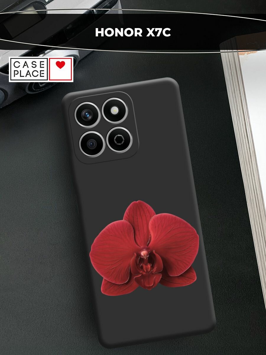 Чехол на Honor X7C / Хонор X7C с принтом Одна красная орхидея 2